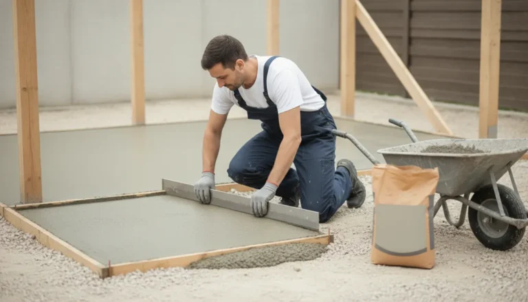 dalle en beton pour abri de jardin