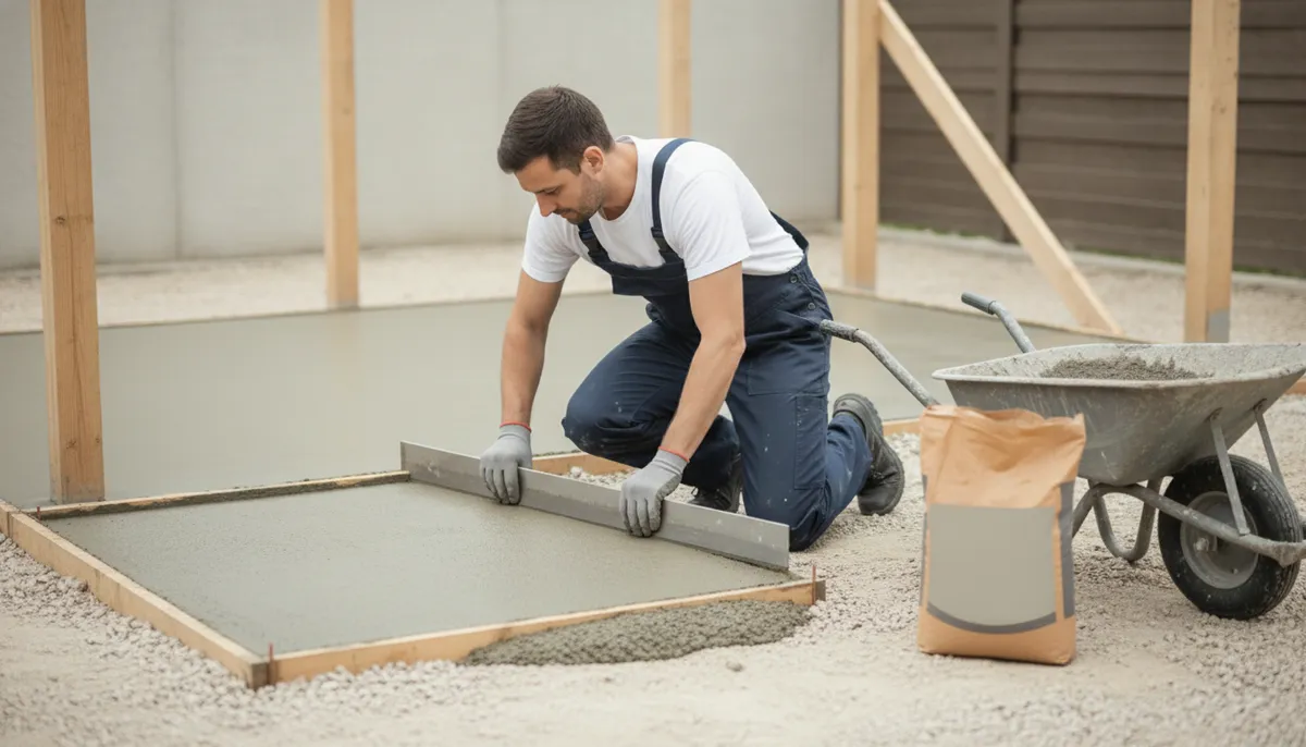dalle en beton pour abri de jardin