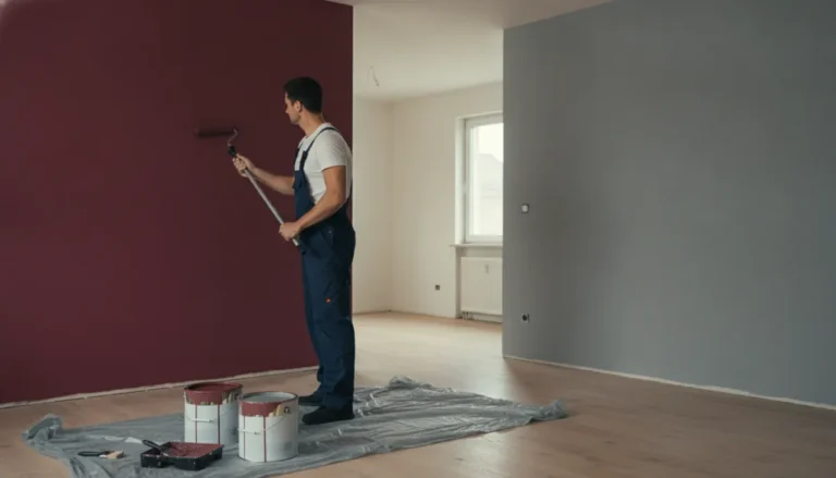 peinture chambre rouge et gris