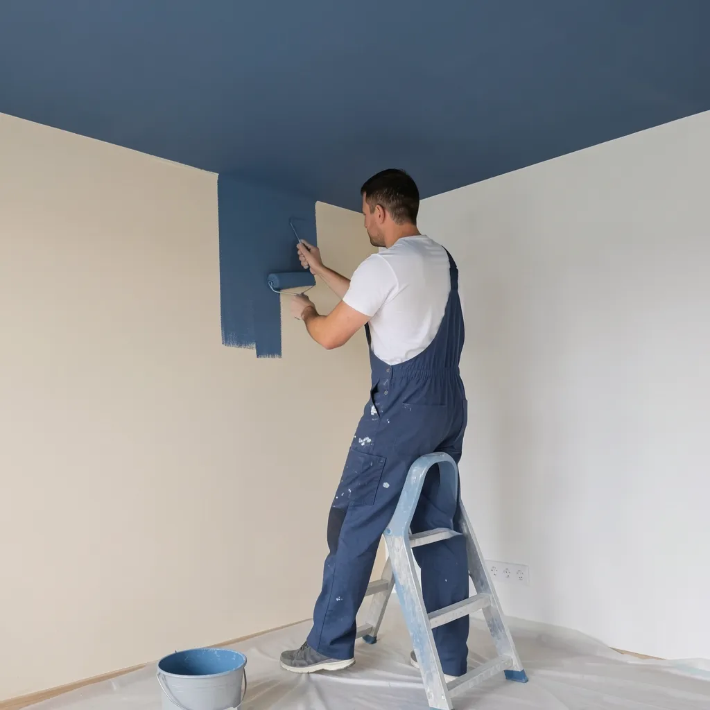 comment appliquer une peinture épaisse sur un plafond abîmé ?