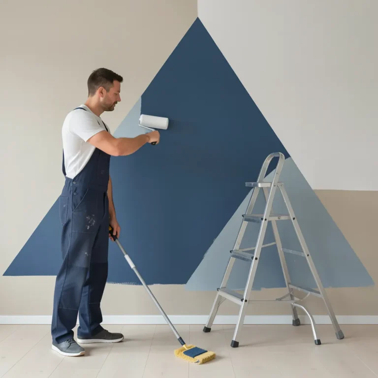 peinture murale en triangle