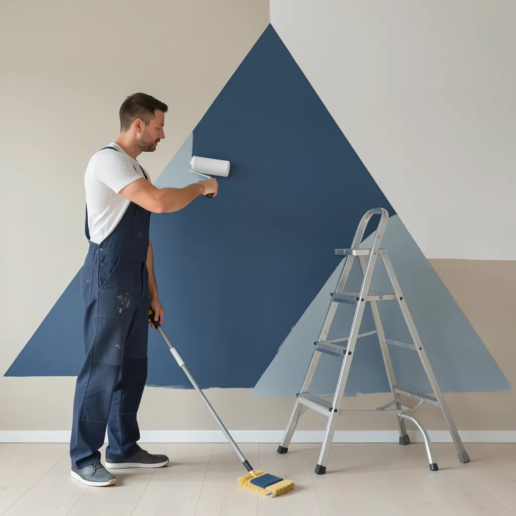 peinture murale en triangle