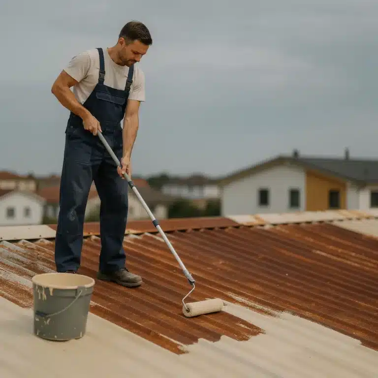 peinture toiture tole rouillée