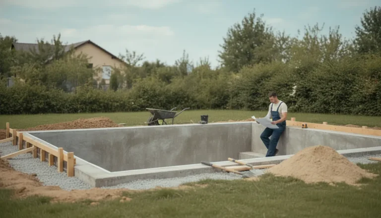 piscine beton semi enterrée