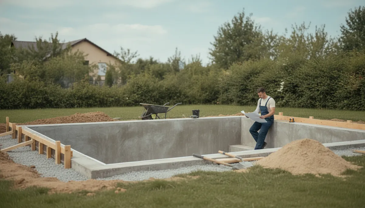 piscine beton semi enterrée