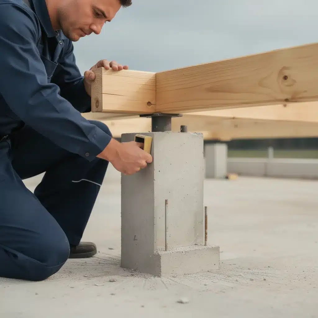 plot béton pour terrasse bois