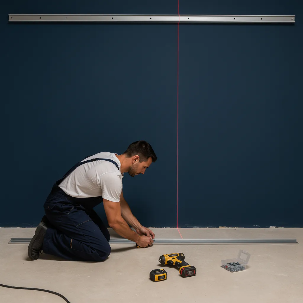 pose des rails au sol et au plafond : les bonnes pratiques