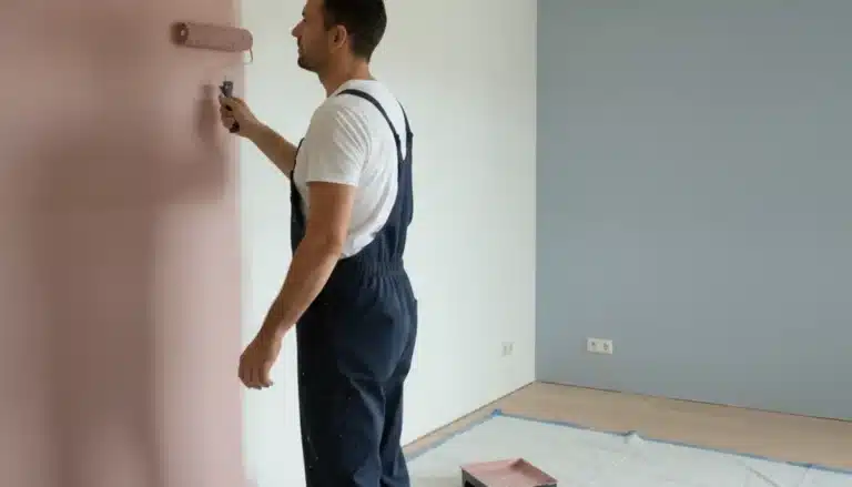 chambre rose et gris peinture