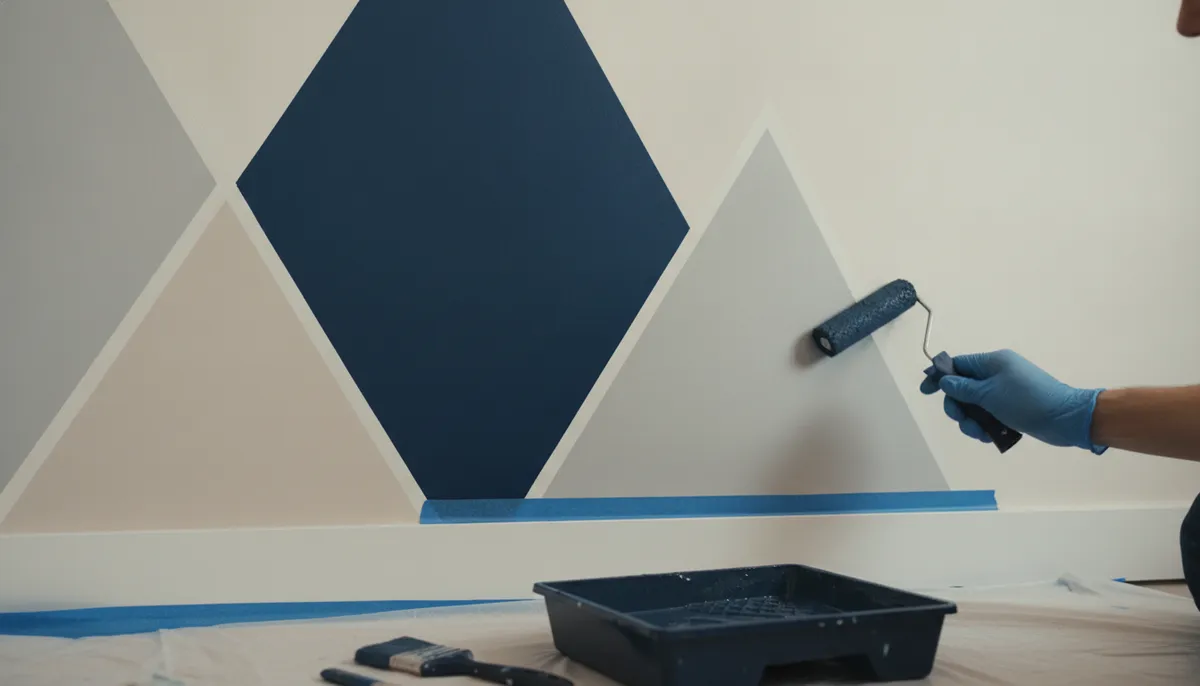 peinture chambre bébé triangle