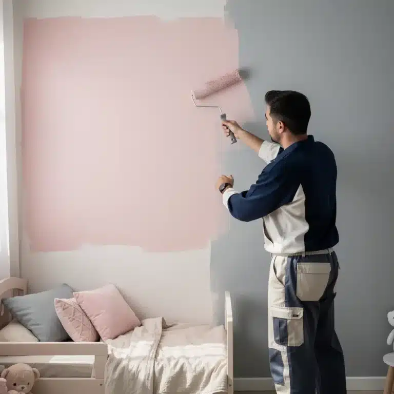 peinture chambre fille rose et gris