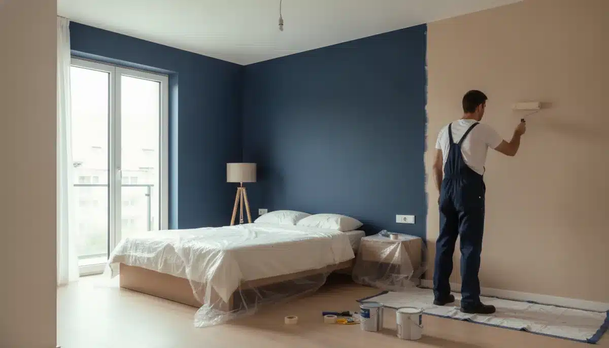 peinture moderne chambre adulte