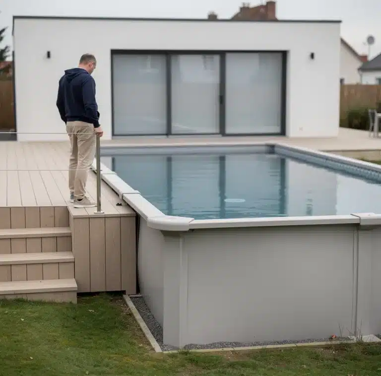 piscine hors sol et terrasse