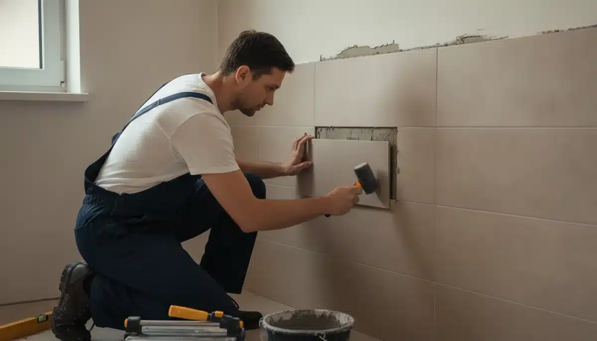 pose de carrelage mural salle de bain