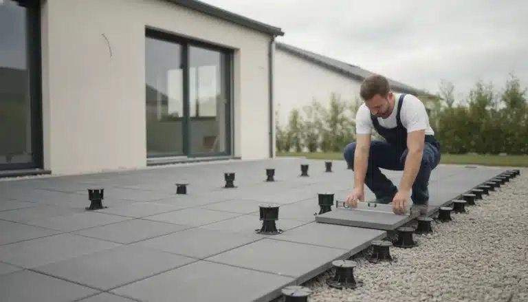 terrasse dalle sur plot