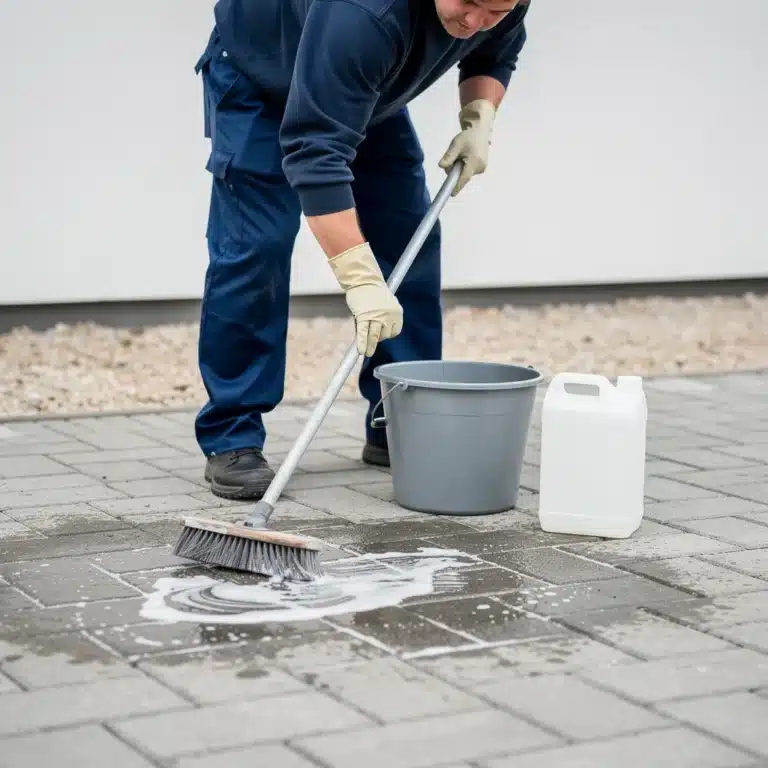 nettoyage pavés béton à la javel