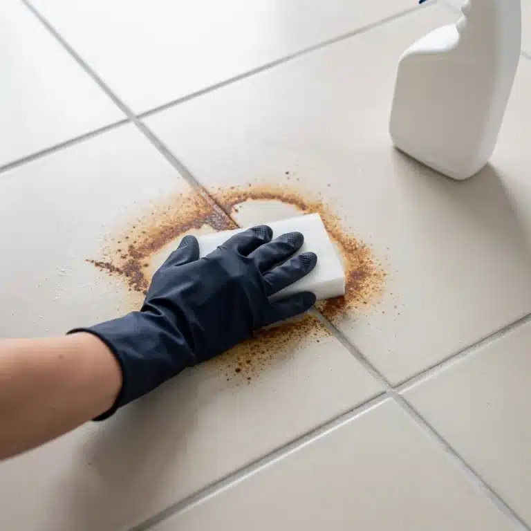 nettoyage tache de rouille sur carrelage