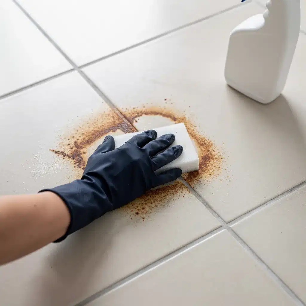 nettoyage tache de rouille sur carrelage