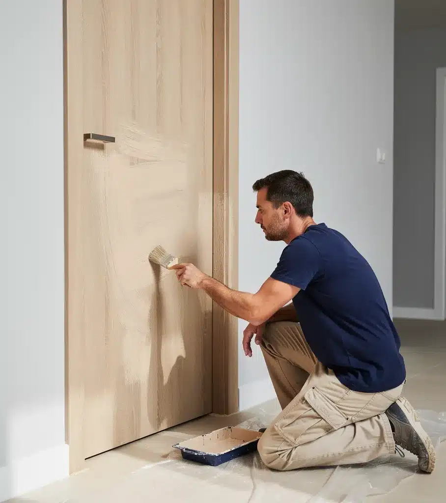 peinture effet bois pour porte intérieure