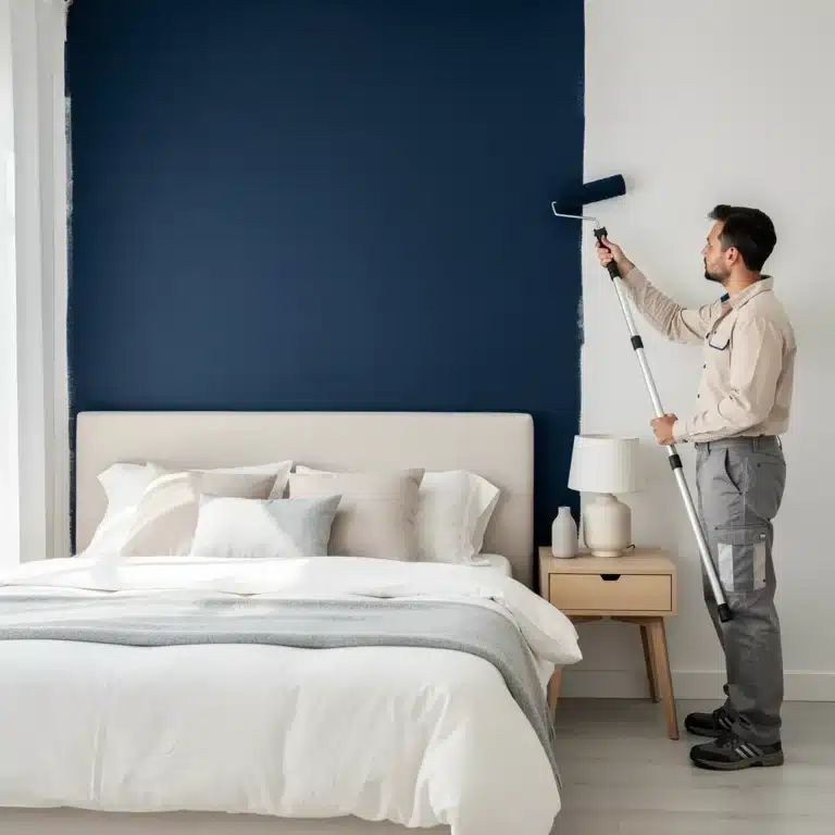 tete de lit peinture jusqu au plafond
