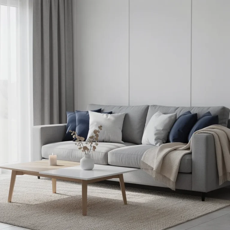 deco pour salon gris et blanc