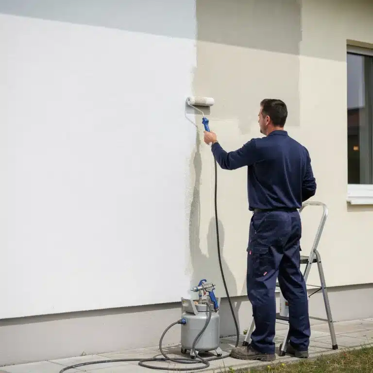 peinture façade pistolet ou rouleau