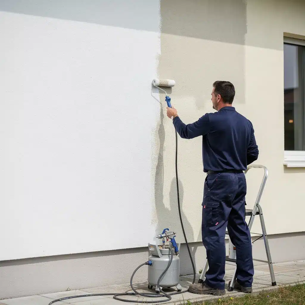 peinture façade pistolet ou rouleau